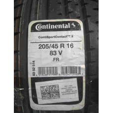 Continental ContiSportContact 2 205/45R16 83V (Лето) Новая